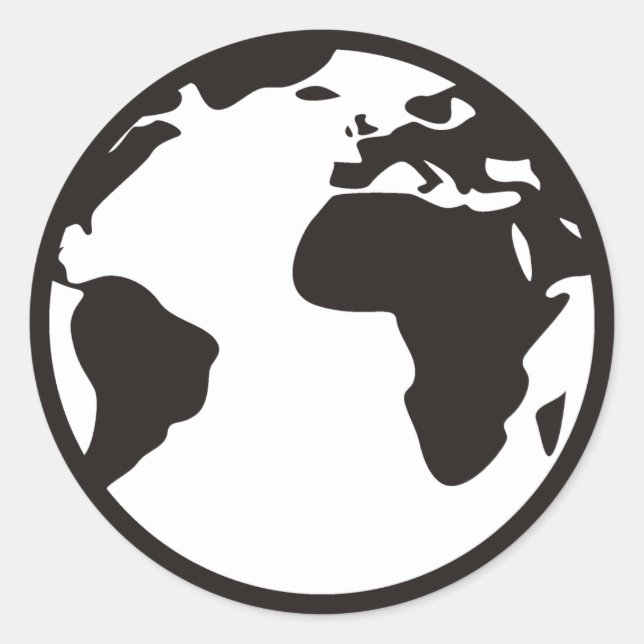Sticker Rond Monde B/W (Devant)