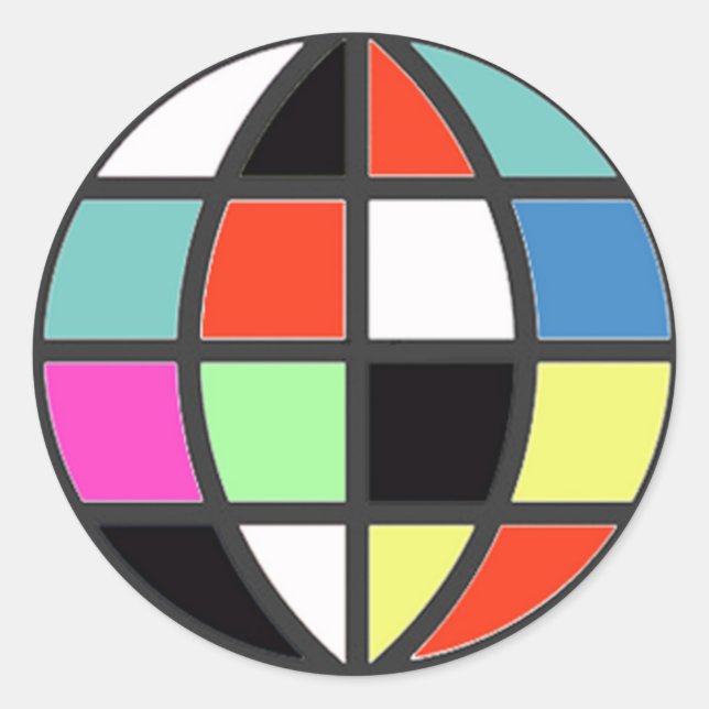 Sticker Rond monde coloré (Devant)