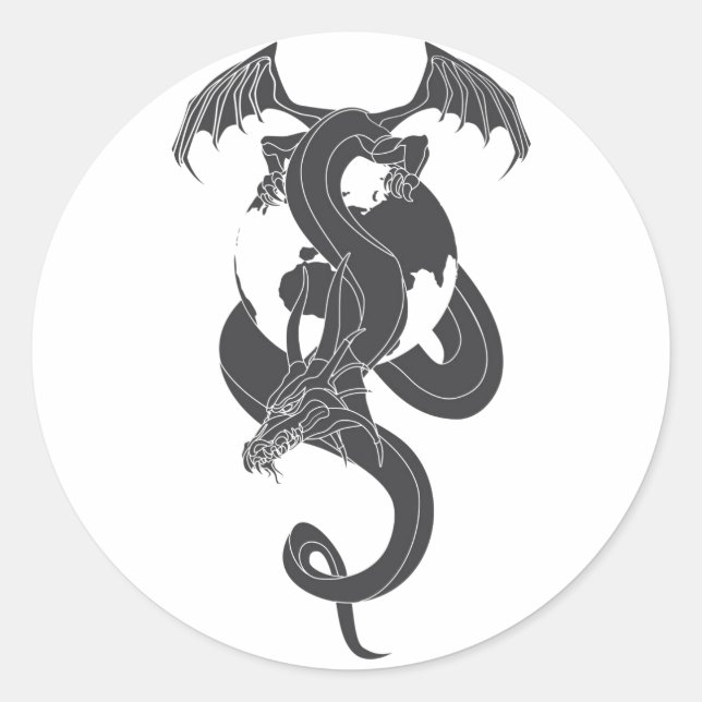 Sticker Rond Monde de Dragon (Devant)
