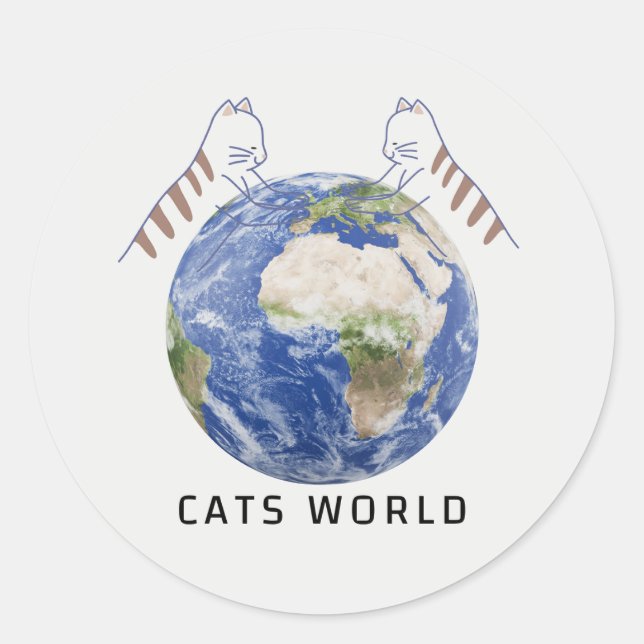 Sticker Rond monde des chats (Devant)
