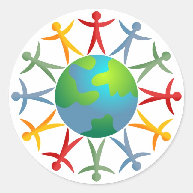 Sticker Rond Monde diversifié (Devant)