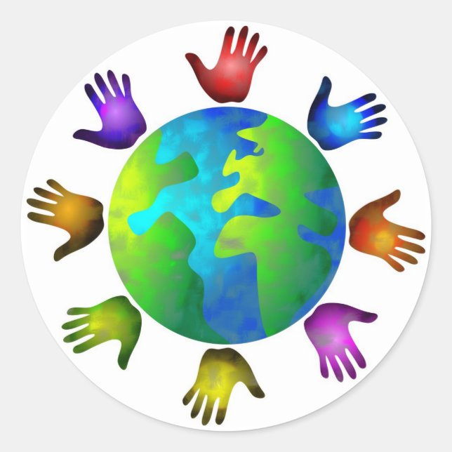 Sticker Rond Monde diversifié (Devant)