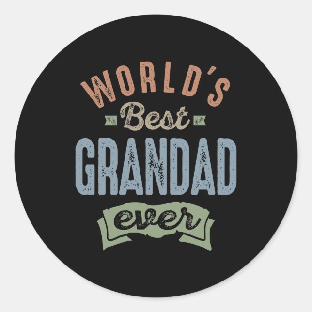 Sticker Rond Monde meilleur grand-père (Devant)