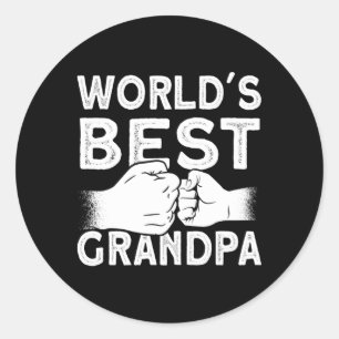 Sticker Rond Monde meilleur grand-père grand-père nouveau grand