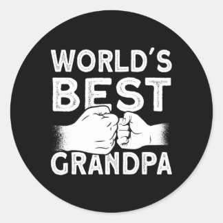 Sticker Rond Monde meilleur grand-père grand-père nouveau grand