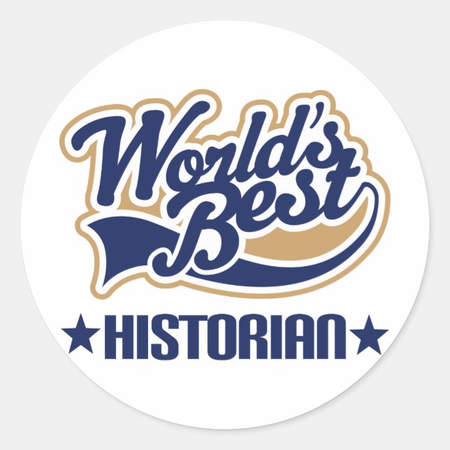 Sticker Rond Monde meilleur historien (Devant)