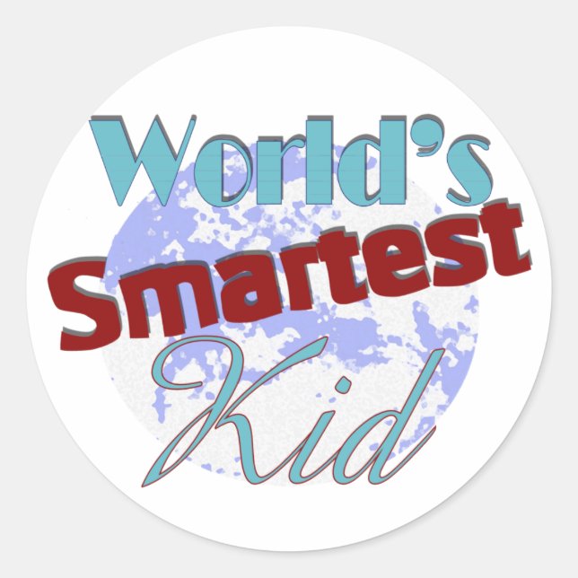 Sticker Rond Mondes enfant le plus intelligent (Devant)