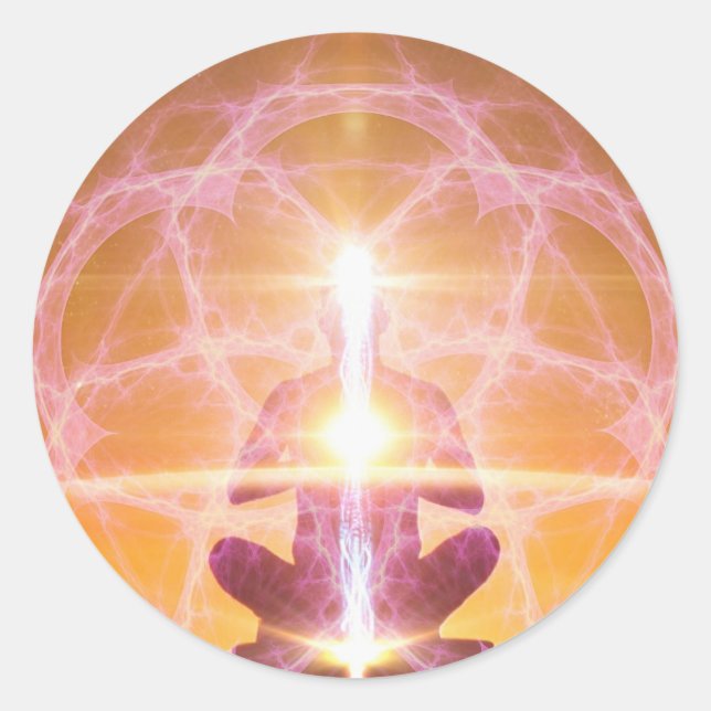 Sticker Rond Mondes intérieurs Mondes extérieurs - Kundalini et (Devant)