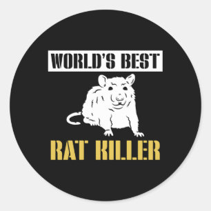 Sticker Rond Mondes Meilleur Rat Er Exterminateur Lutte antipar