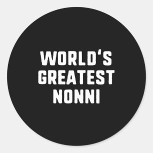 Sticker Rond Mondiale des meilleures nonni famille drôle Mondia