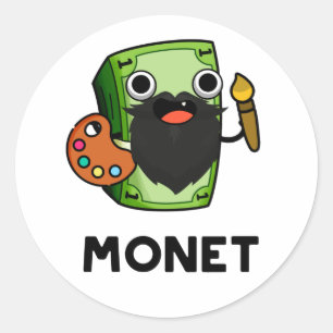 Sticker Rond Monet Cute Artiste Argent Pun