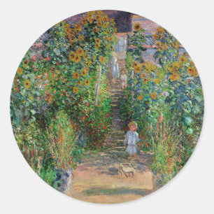 Sticker Rond Monet Garden Vetheuil Impressionim Peinture