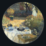 Sticker Rond Monet - Le déjeuner<br><div class="desc">Claude Monet peinture,  The Luncheon,  autocollant rond.</div>