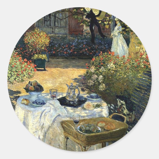 Sticker Rond Monet - Le déjeuner (Devant)