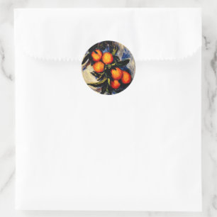 Sticker Rond Monet - Orange Portant Fruit