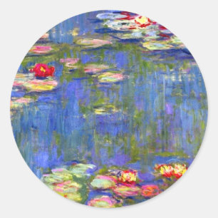 Sticker Rond Monet Water Lilies 