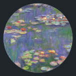 Sticker Rond Monet Water Lilies Chef-d'oeuvre Peinture<br><div class="desc">Monet Water Lilies - Ce tableau Monet classique a été peint par Claude Monet en 1916. Il fait partie de sa célèbre collection de nénuphars où il peint dans son jardin à Giverney,  France. Un tableau de chef-d'oeuvre.</div>