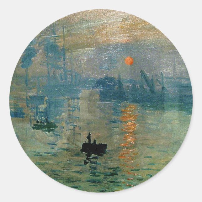 Sticker Rond Monet's Impression Sunrise (soleil levant) - 1872 (Devant)