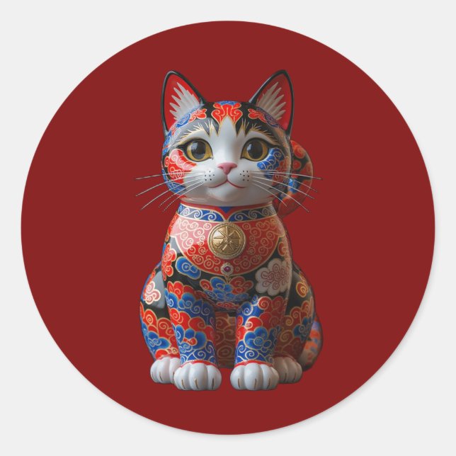 Sticker Rond Money chat (Devant)