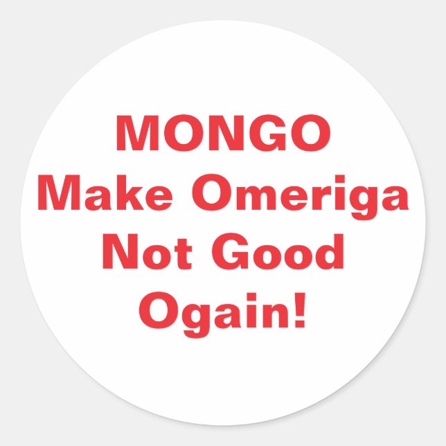 Sticker Rond MONGO drumpf Jeff Hankamer Artjunkhaus Comic Arts (Devant)