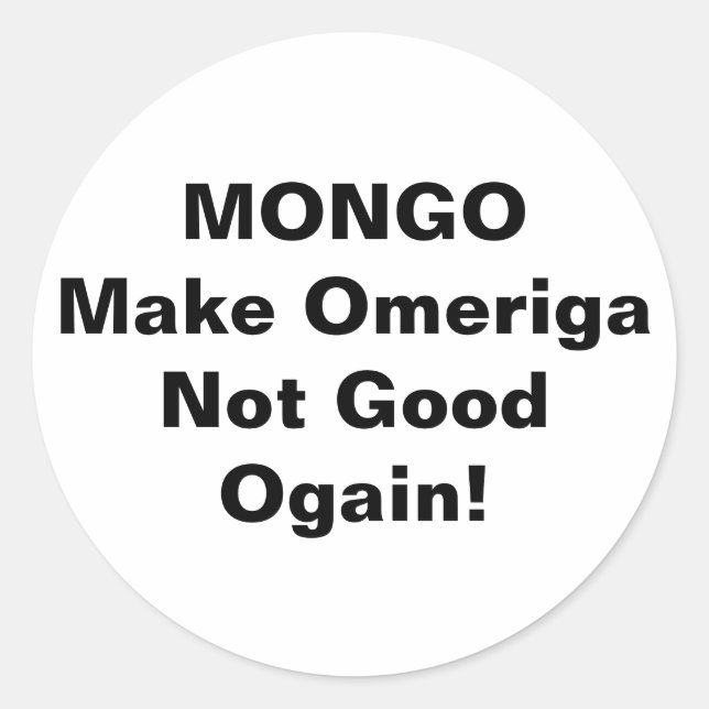 Sticker Rond MONGO drumpf Jeff Hankamer Artjunkhaus Comic Arts (Devant)