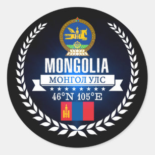 Sticker Rond Mongolie