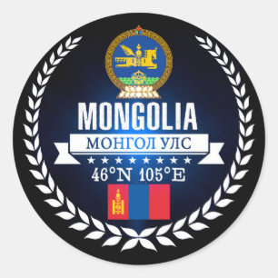 Sticker Rond Mongolie
