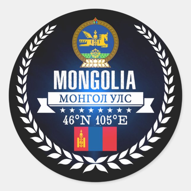 Sticker Rond Mongolie (Devant)