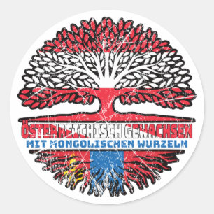 Sticker Rond Mongolie Mongolie Autriche Arbre