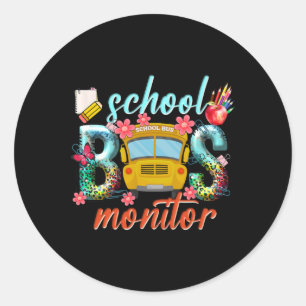 Sticker Rond Moniteur d'autobus scolaire Conducteur d'autobus s