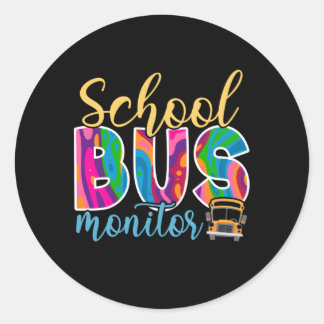 Sticker Rond Moniteur de bus scolaire