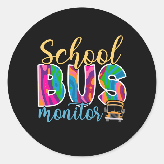 Sticker Rond Moniteur de bus scolaire (Devant)