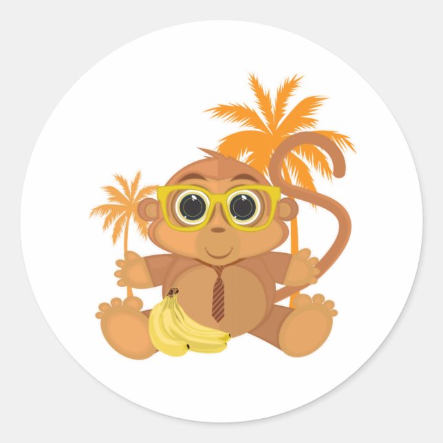 Sticker Rond Monkey Nerd (Devant)