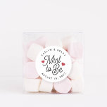 Sticker Rond Monnaie à être personnalisée mariage préféré<br><div class="desc">Les stickers de faveur de mariage frais minty sont "menthe to be" en écriture noire douce accentuée de coeurs rouges. Personnalisez avec vos noms et votre date de mariage.</div>