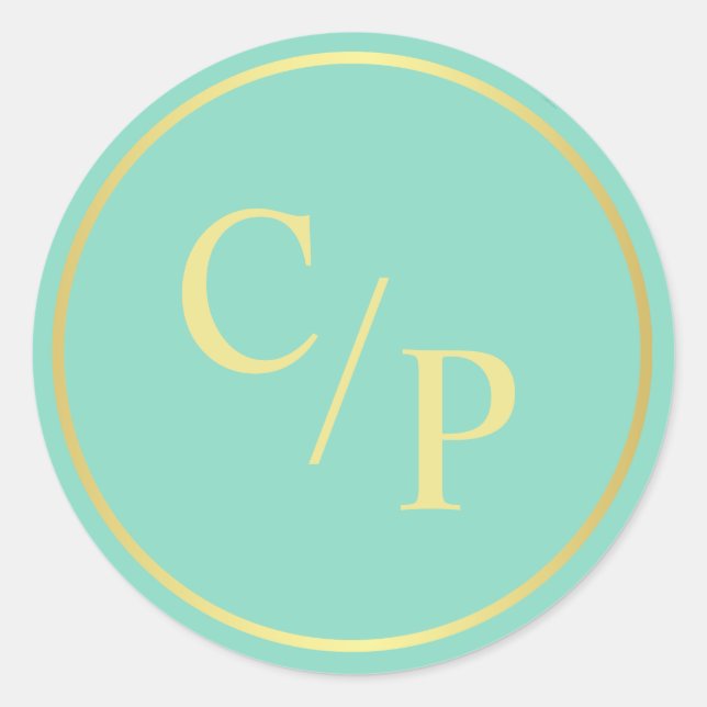 Sticker Rond Monnaie simple et or avec Monogramme (Devant)