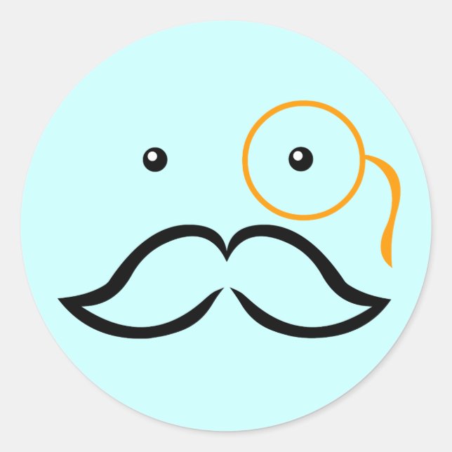 Sticker Rond Monocle et Moustache (Devant)