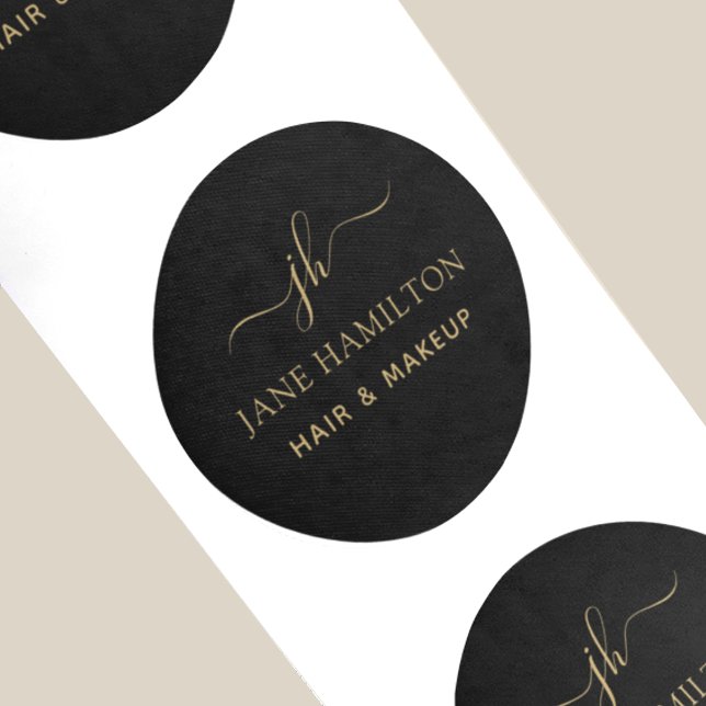 Sticker Rond Monogram Custom Logo Business (Créateur téléchargé)