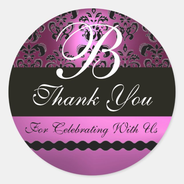 STICKER ROND MONOGRAM DE DOMMASQUES NOIRS VIOLET (Devant)