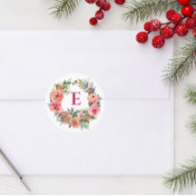 Monogram Holiday Pink Joy Wreath Botanique