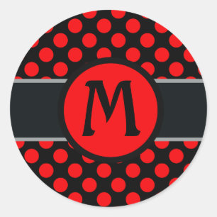 Sticker Rond Monogram lady Polka dot - Couleur arrière - plan p