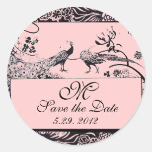 Sticker Rond MONOGRAM mariage INSÉPARABLES, noir et blanc