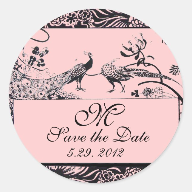 Sticker Rond MONOGRAM mariage INSÉPARABLES, noir et blanc (Devant)