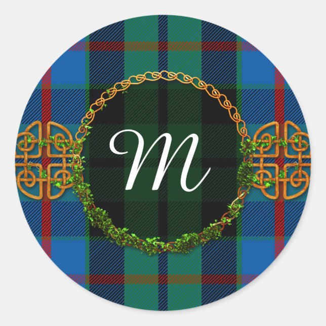 Sticker Rond Monogram Morrison Tartan (Devant)