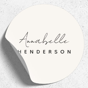 Sticker Rond Monogram neutre   Minimalist stylish