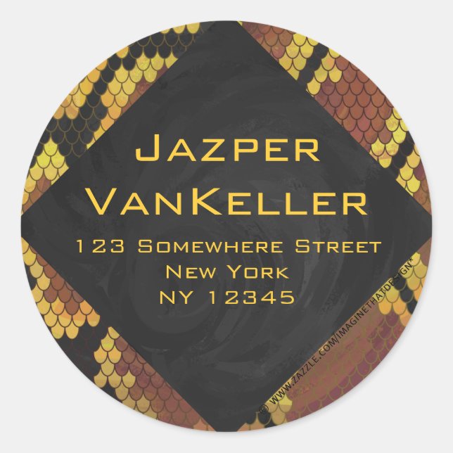 Sticker Rond Monogram Snake Brown et Gold Print (Devant)