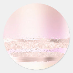 Sticker Rond Monogram Spark Rose Blush Maquillage Pastels Ombr