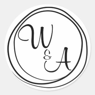 Sticker Rond Monograma com duas letras