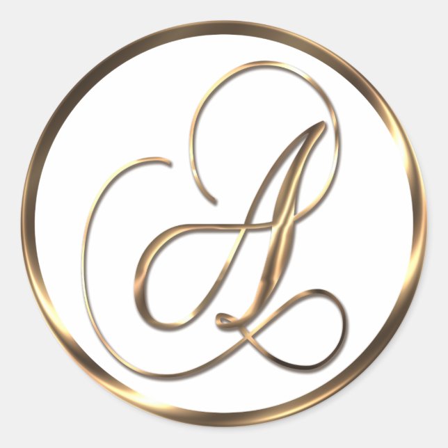 Sticker Rond Monogramme A Faux Bronze (Devant)