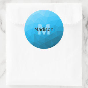 Sticker Rond Monogramme à motif géométrique en maille dégradé c