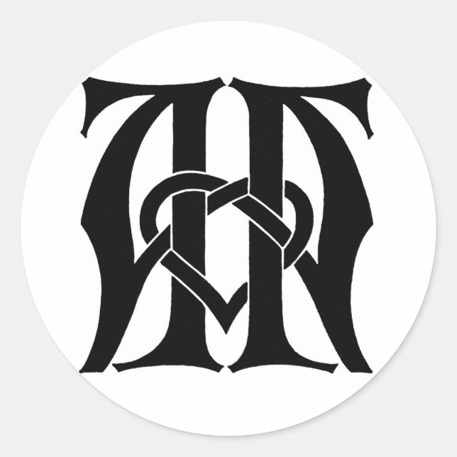 Sticker Rond Monogramme AA (Devant)